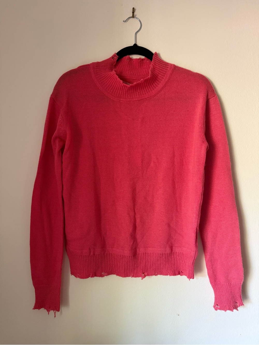 Women's Pink Turtleneck Sweater - Classic Knit